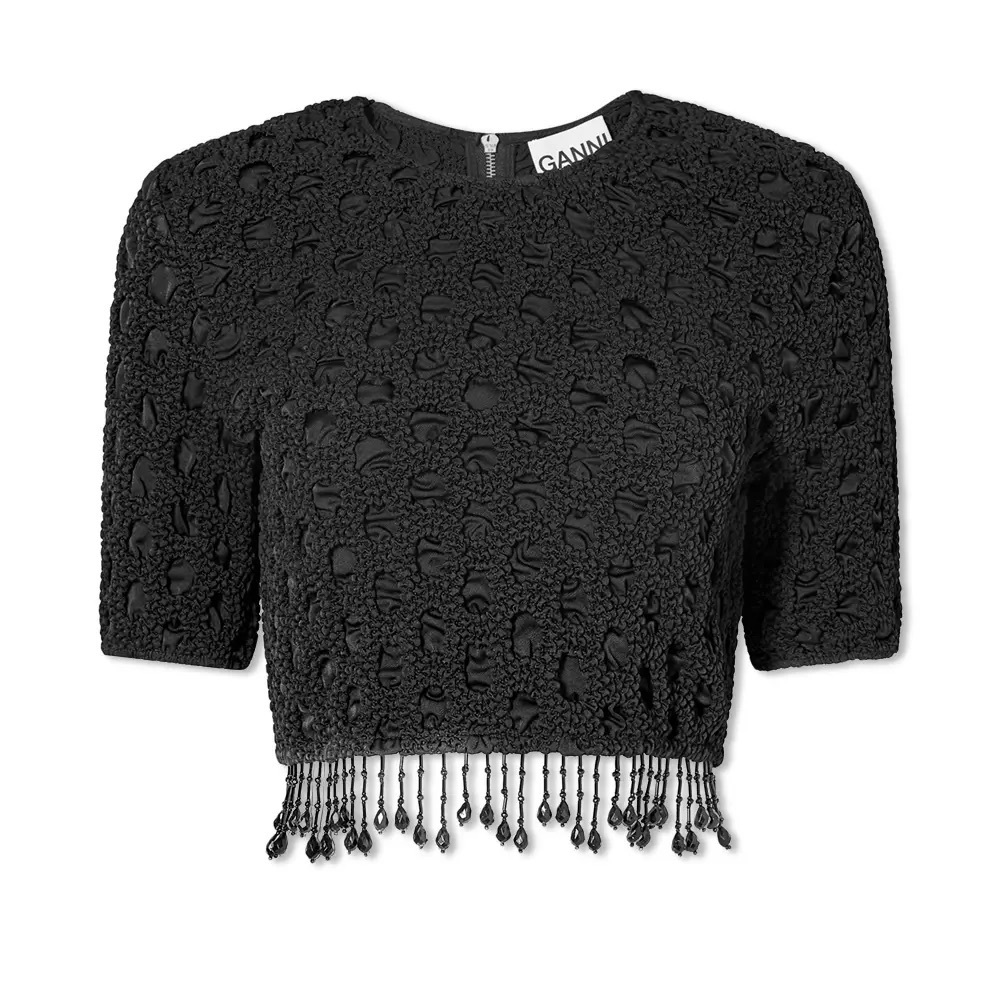 GANNI | Beaded Crop Top